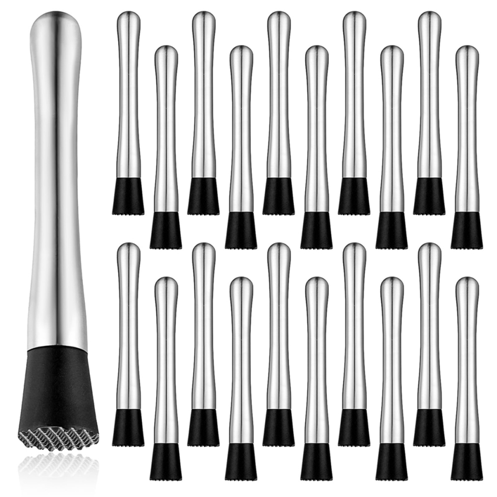 20 Pcs Muddler for Cocktails - Stainless Steel Bar Tool, Mullers Drinks Ice Crusher, Home Bars Accessories