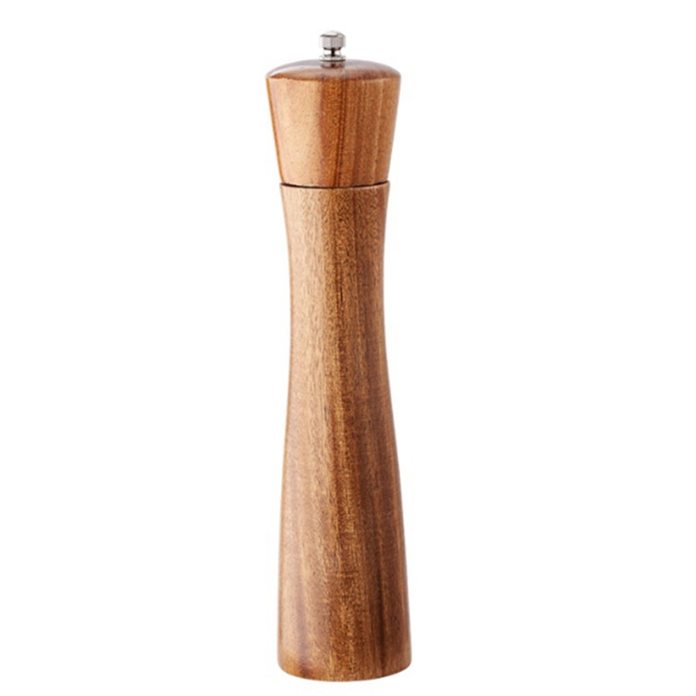 10 Inch Tall Wood Pepper Grinder or Salt Mill Elegant Wooden with A Adjustable Ceramic Rotor