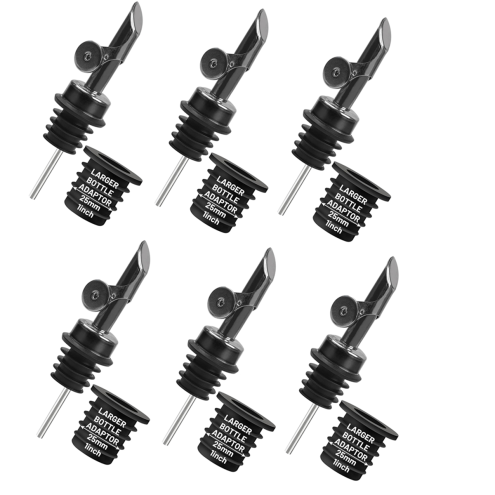 Liquor Pour Spout for Bottles, Hygienic Quick Bottle Pourer with Adapters Large Neck Auto-Open-Close