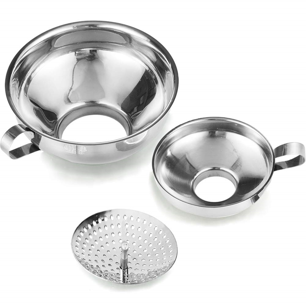 Canning Funnel with Strainer for Wide and Regular Jars - Wide-Mouth Funnels Kitchen Use 3 Pack