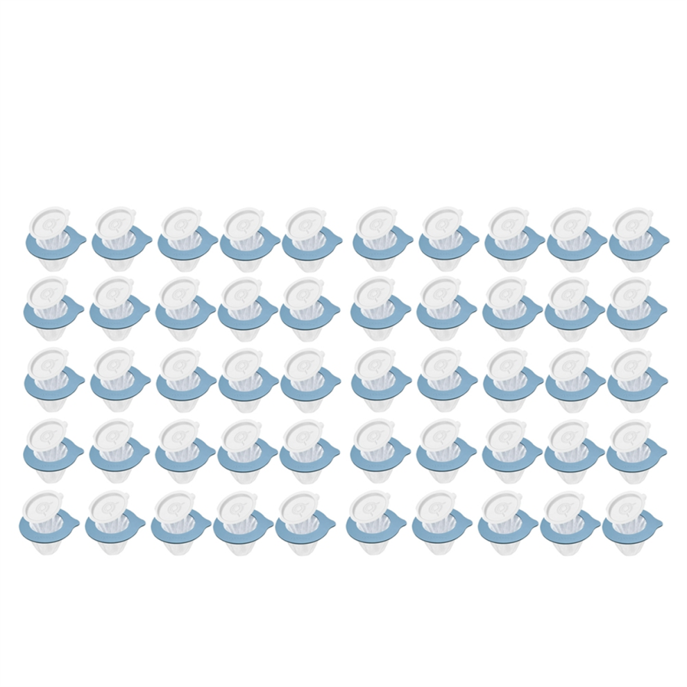 50Pcs Portable Coffee Filters, Reusable Non-Woven Filters,for Encapsulating Ground Coffee-Tea, Pour over Blue