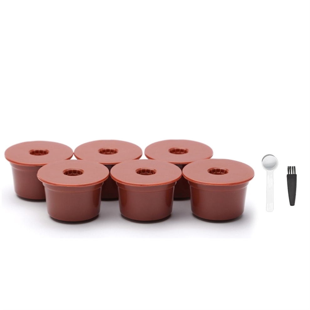 6PCS Reusable Coffee Filter Capsules for Caffitaly S21 S22 Refillable Food Grade Plastic Pods Refill Capsule