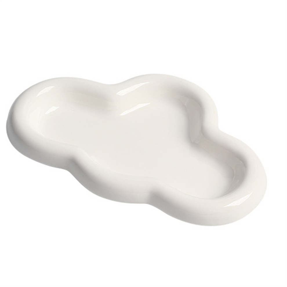 Decorative Cloud Tray for Jewelry, Aesthetic Room Decor Accessory, Home Desktop Organizer,Ceramic Jewelry Display B