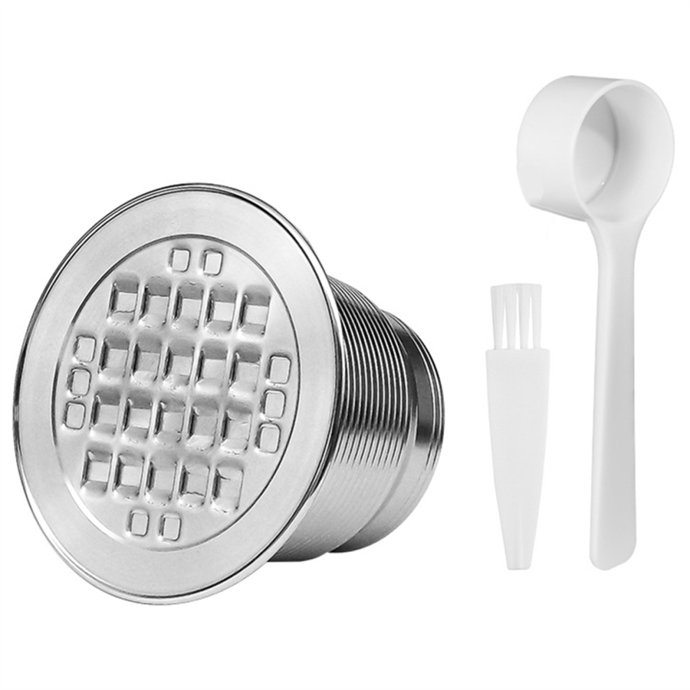 Refillable Stainless Steel Coffee Capsule,Italian Capsule Filter Cup,Powder Filler with Cover C