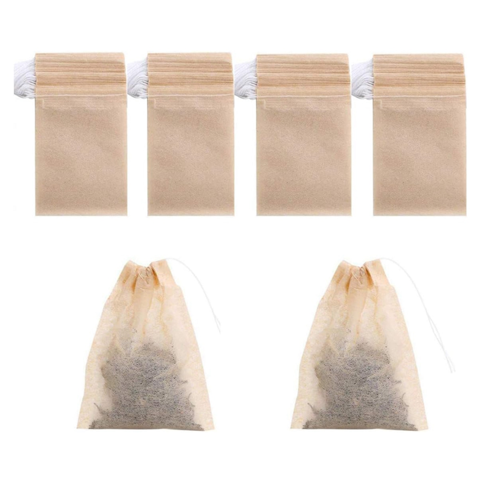 400 Pack Disposable Drawstring Tea Filter Bags Safe Unbleached Paper Infuser Empty Bag for Loose Leaf