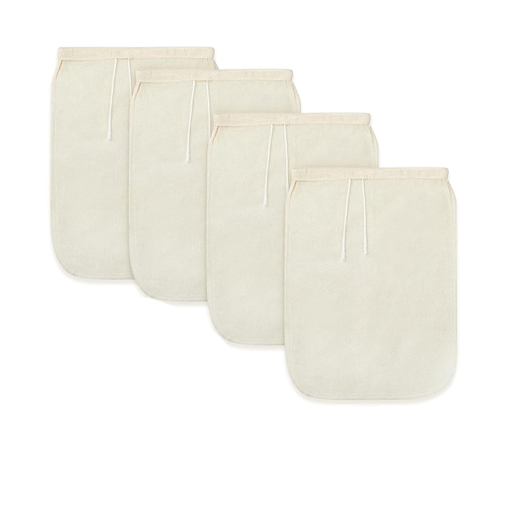 4Pcs 7.9x11.8 Inches Yogurt Strainer Organic Reusable Cold Coffee Filters Bag for Straining Filter