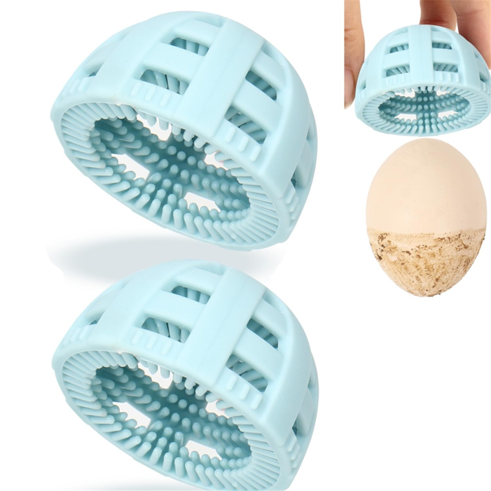 Egg Washer for Fresh Eggs 2 PCS, Brush Food Fruits Vegetables Cleaning Kitchen Tool (Light Blue, Pcs)