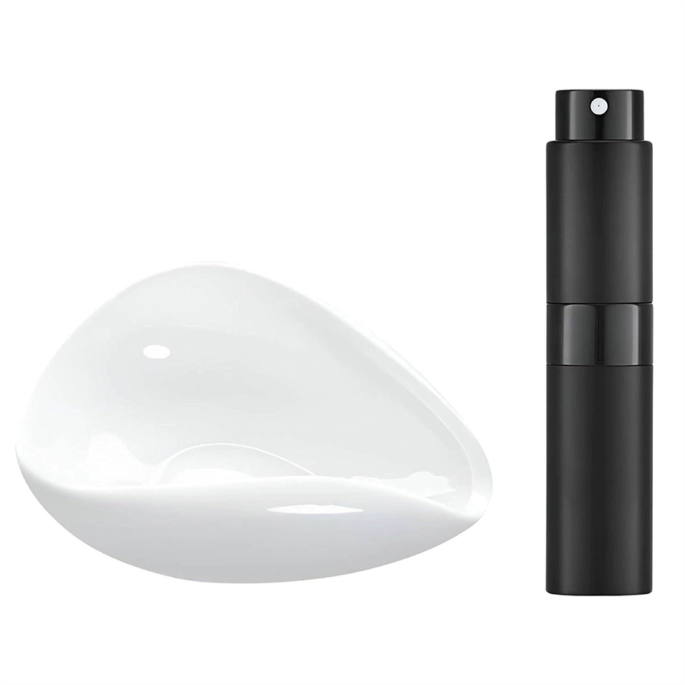 Coffee Bean Dosing Cup& Bottle Kit for Espresso Bar, Ceramic Single Dose Tray Brewing, Accessories Set