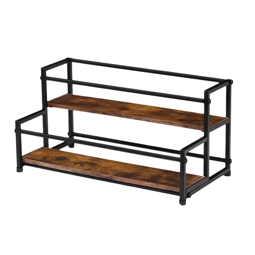 Coffee Syrup Organizer, 2-Tier 10 Bottles Rack for Bar, Liquor Bottle Display Shelf Holder Bar Stand