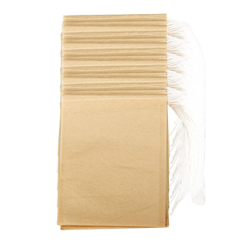 300PCS Tea Filter Bags, Disposable Paper Bag with Drawstring Safe Strong Penetration Unbleached for Loose Leaf and Coffee