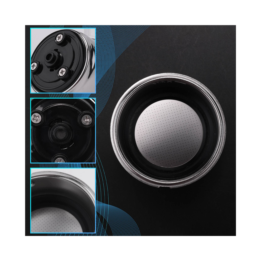 Friendly Detachable Stainless Steel Coffee Filter Basket Strainer Machine Accessories for Home Office(Double Cup)