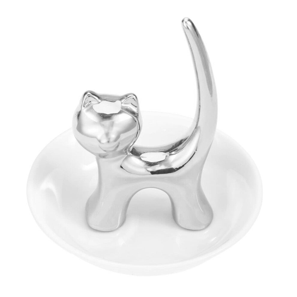 Cat Trinket Dish Jewellery Tray Ring Holder Jewelry Fashion Bracelets Earrings Storage B