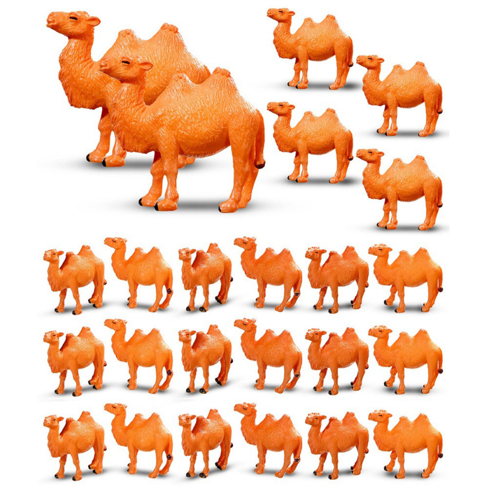 24Pcs Camel Figurines Miniature Toys Models Animal for Cake Toppers Home Desktop Ornaments Decor