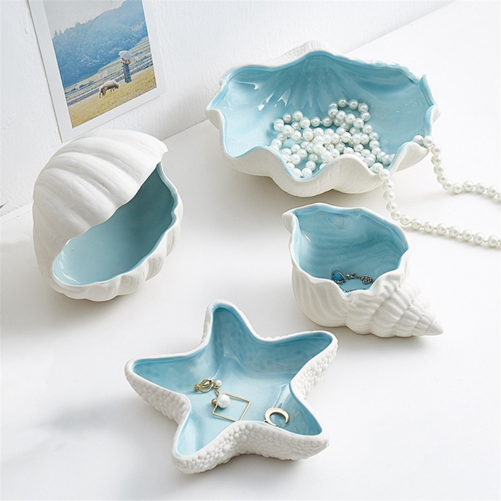 Ceramic Jewelry Storage Tray Desktop Ornaments Earrings Rings Bracelets Display Plate 14x14x3.5cm