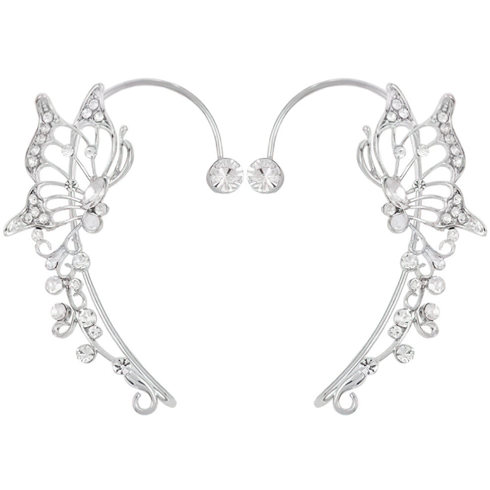 Rhinestone Butterfly Ear Cuffs 1 Pair