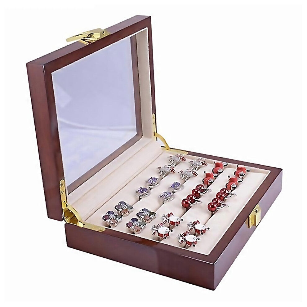 For Glass Cufflinks Box For Men Painted Wooden Collection Display Box