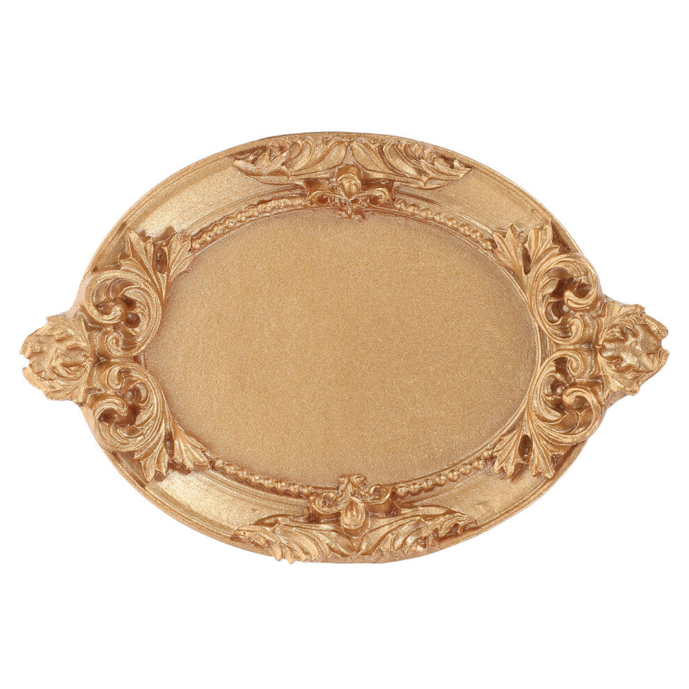 Desktop Vanity Tray Trinket Dish Jewelry Transparent Golden