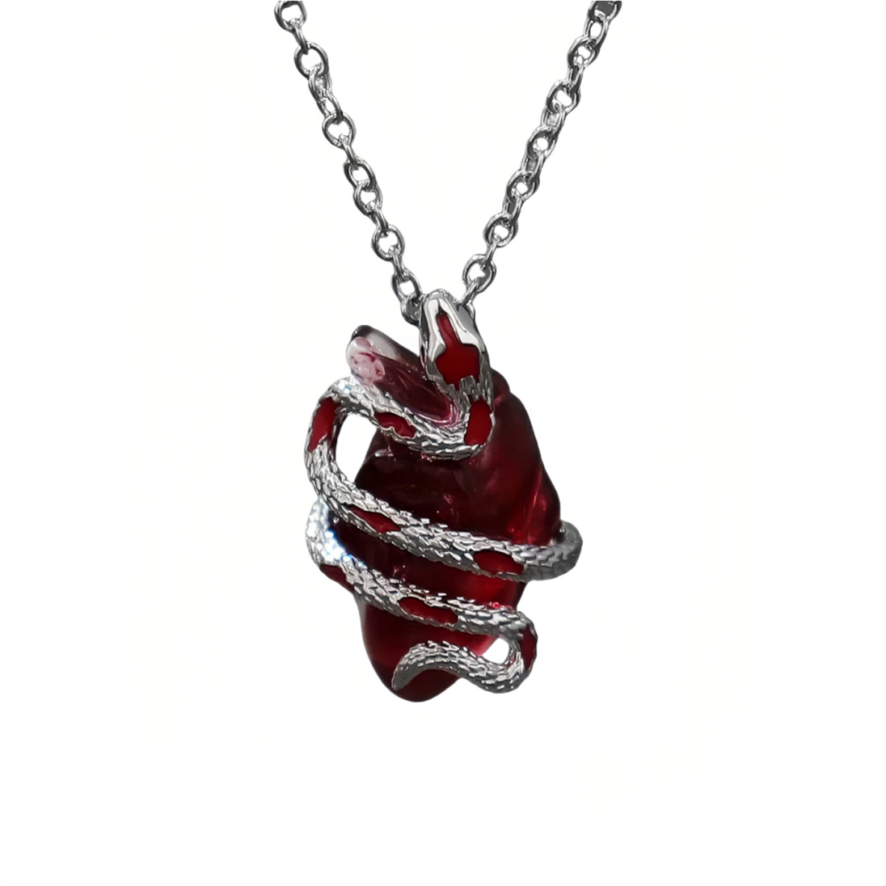 Elegant Snake Necklace Water Drop Pendant Neckchain Stainless Steel Snake Chain Choker Compatible with Fashionable Wome