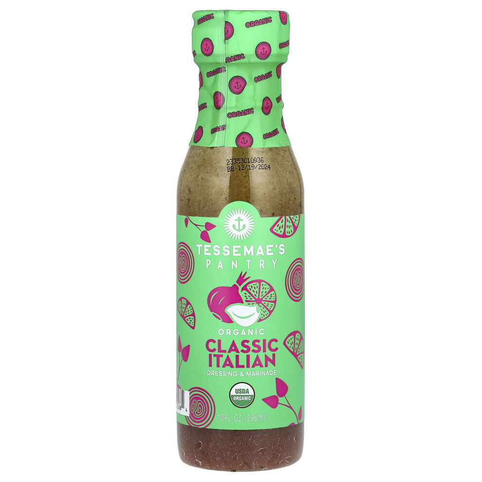 Tessemae's, Pantry, Organic Dressing & Marinade, Classic Italian, 10 fl oz (296 ml)