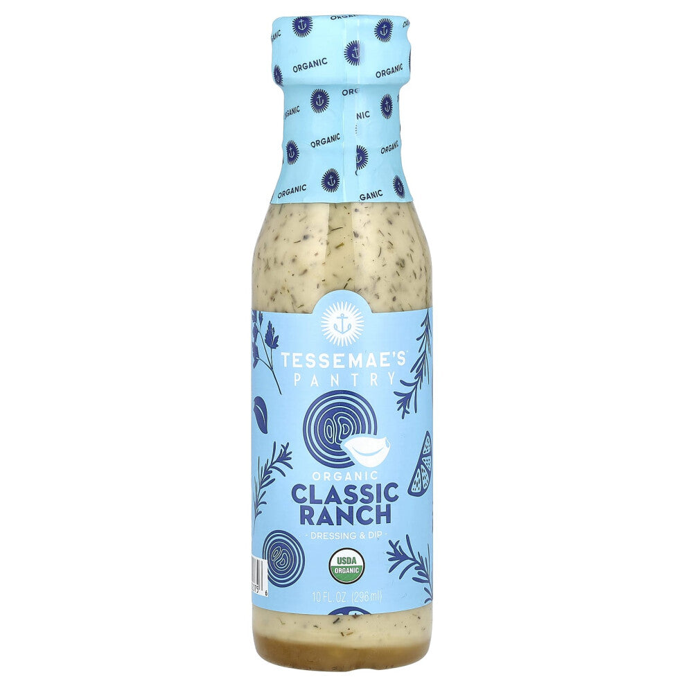 Tessemae's, Pantry, Organic Dressing & Dip, Classic Ranch, 10 fl oz (296 ml)