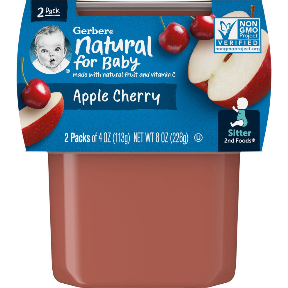 Gerber, Natural for Baby, 2nd FoodsÆ , Apple Cherry, 2 Pack, 4 oz (113 g) Each