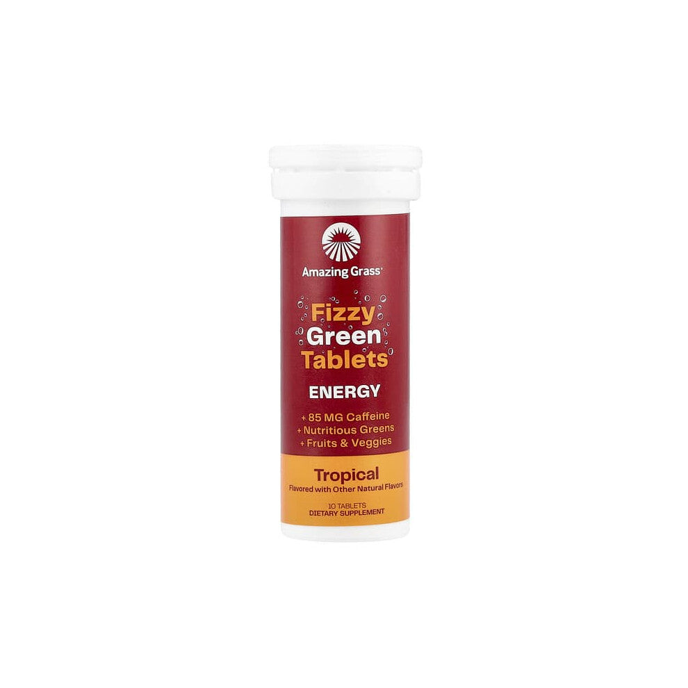 Fizzy Green Tablets, Energy, Tropical