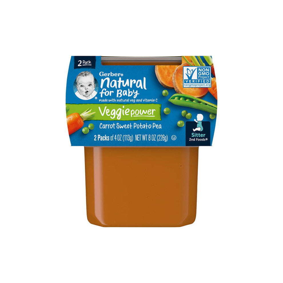 Natural for Baby, Veggie Power, 2nd Foods, Carrot Sweet Potato Pea