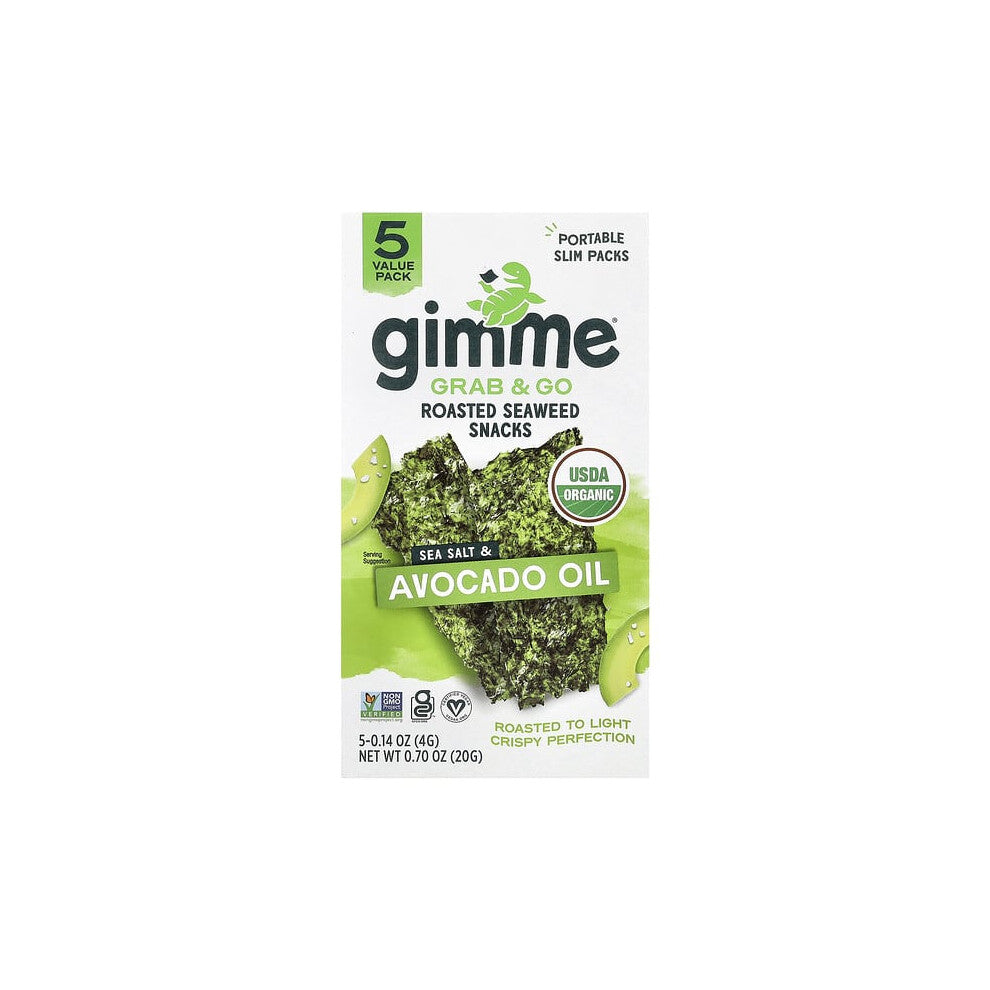 Grab & Go Roasted Seaweed Snacks, Sea Salt & Avocado Oil