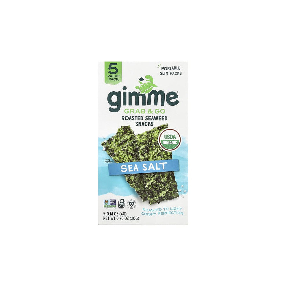 Grab & Go Roasted Seaweed Snacks, Sea Salt
