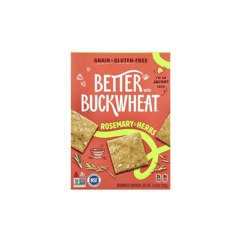 Buckwheat Crackers, Rosemary & Herbs