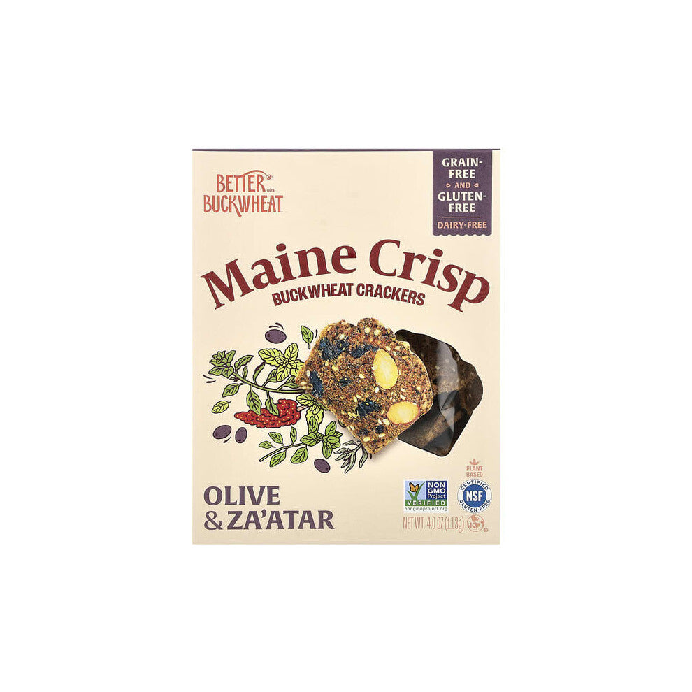 Maine Crisp Buckwheat Crackers, Olive & Za'atar