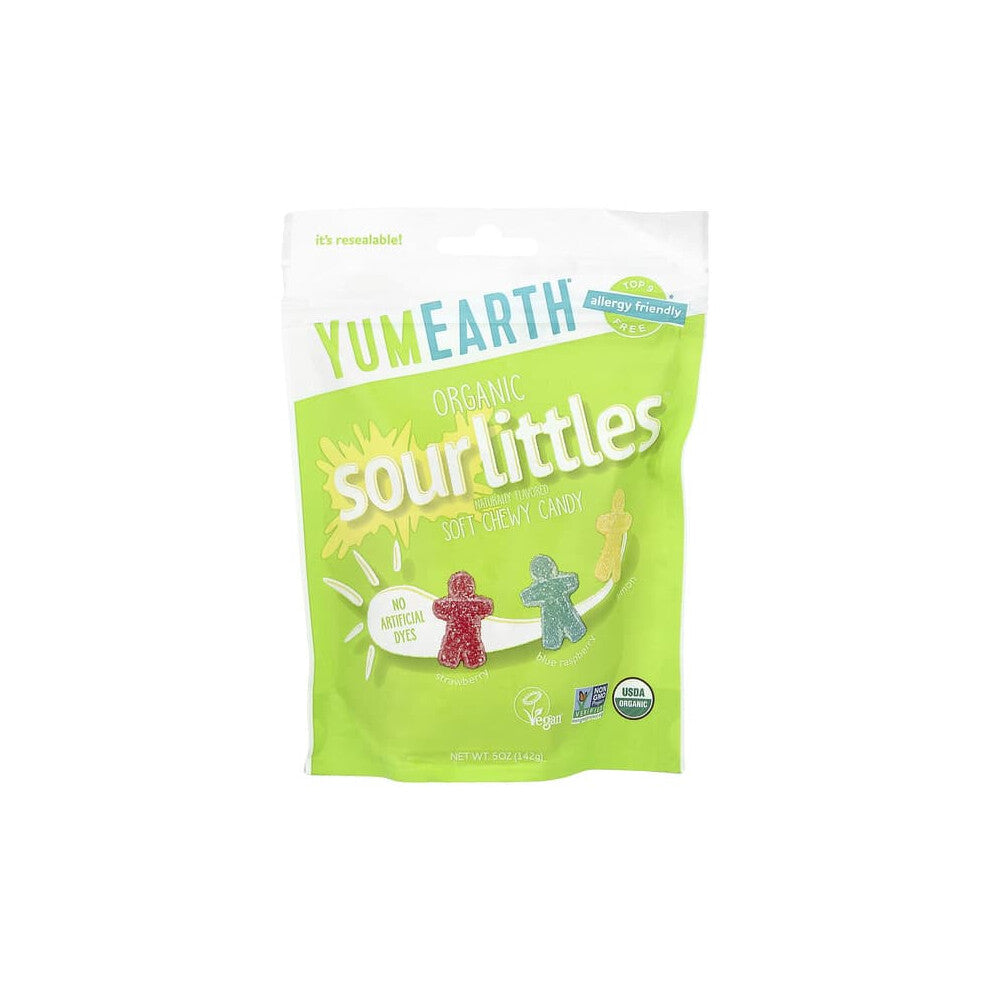 Organic Sour Littles, Soft Chew Candy, Strawberry, Blue Raspberry, Lemon