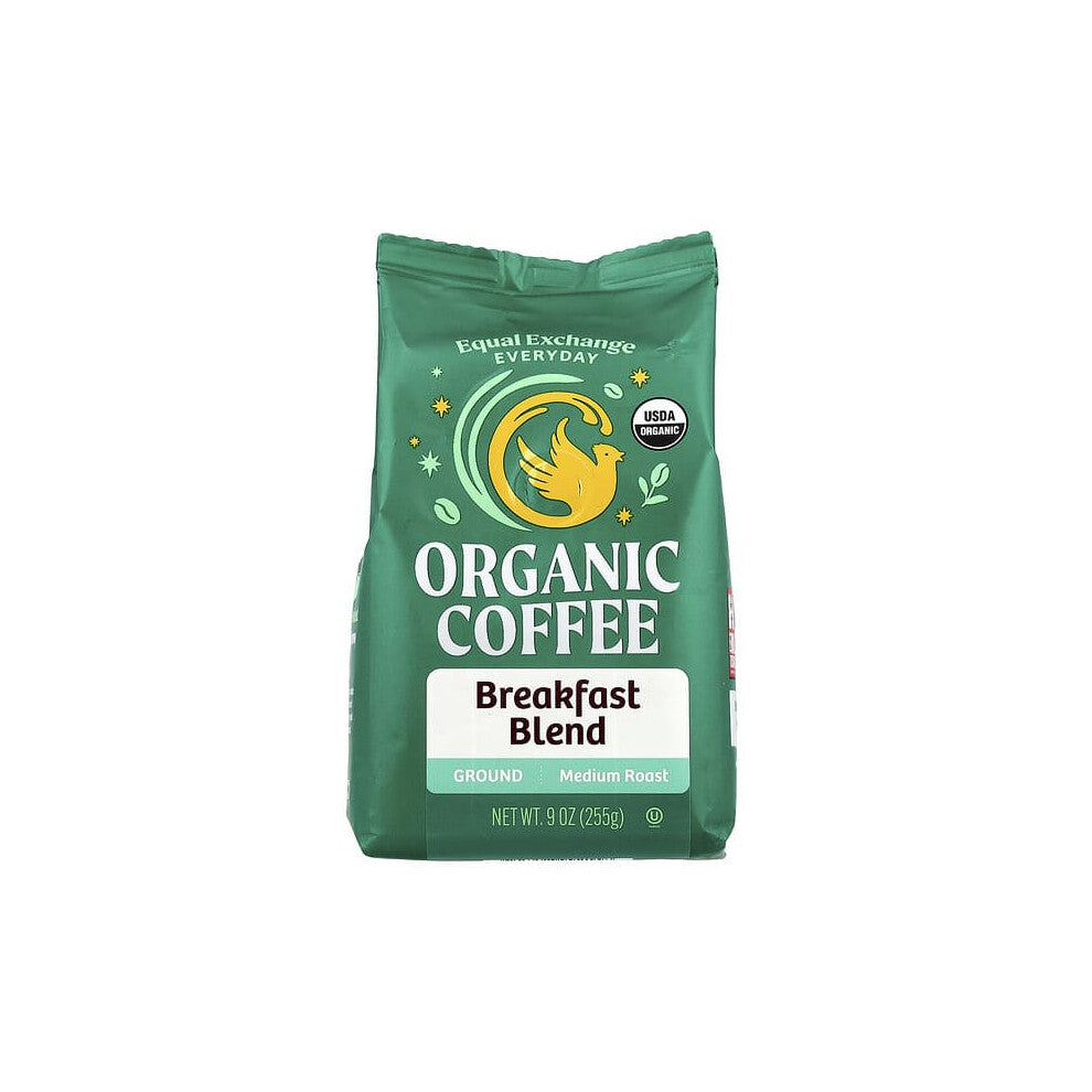Organic Coffee, Breakfast Blend, Ground, Medium Roast