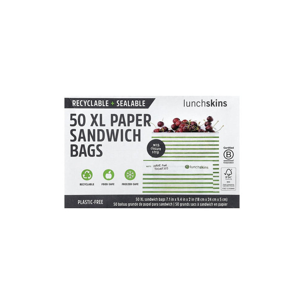 XL Paper Sandwich Bags With Closure Strip