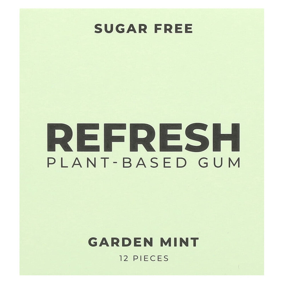 Refresh Gum, Plant-Based Gum, Garden Mint, 12 Pieces