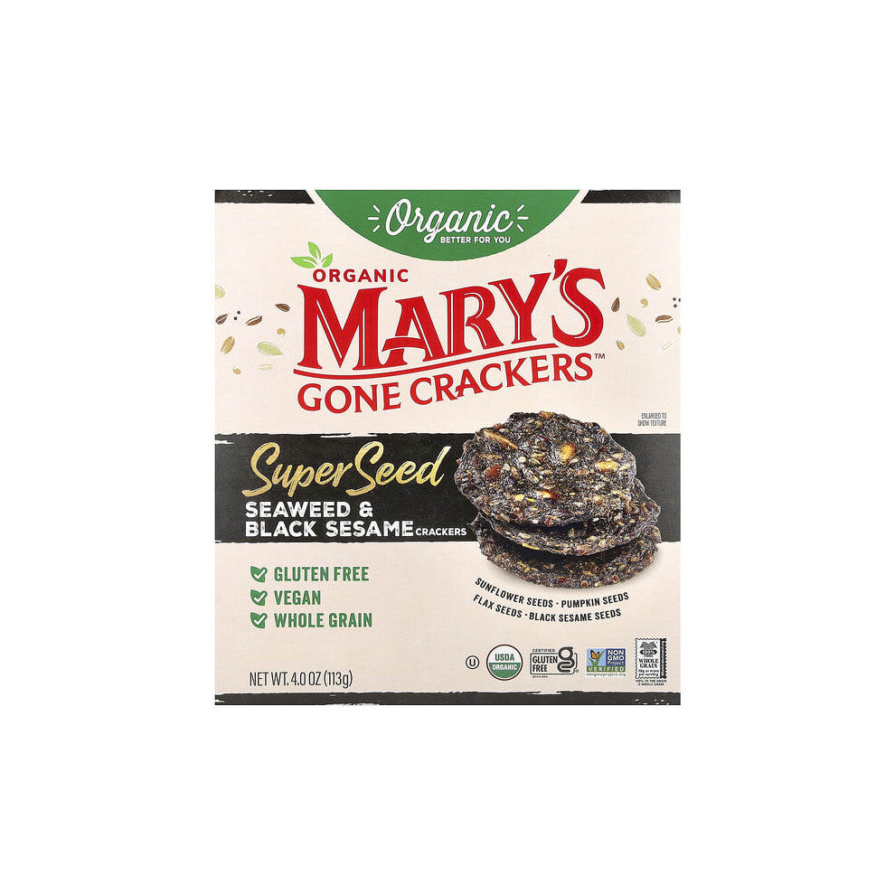 Organic Super Seed Crackers, Seaweed & Black Sesame