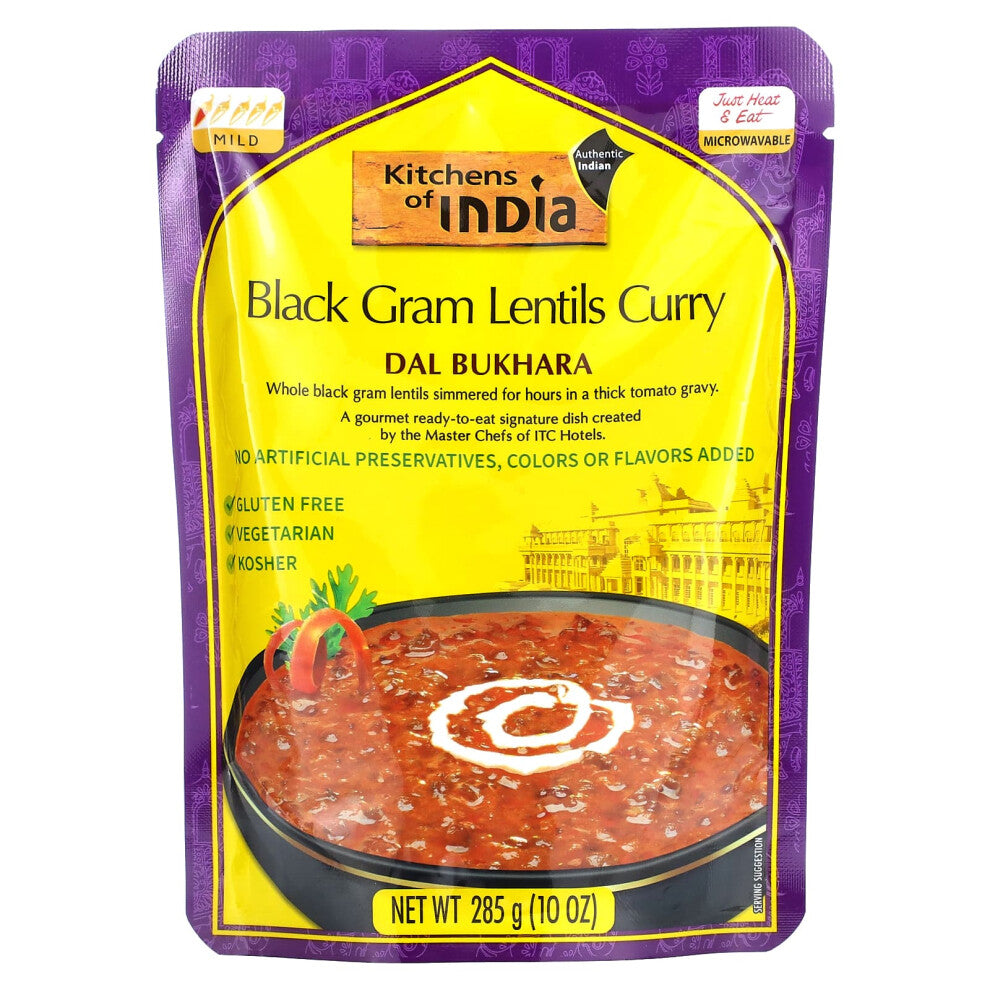 Kitchens of India, Dal Bukhara, Black Gram Lentils Curry, Mild, 10 oz (285 g)