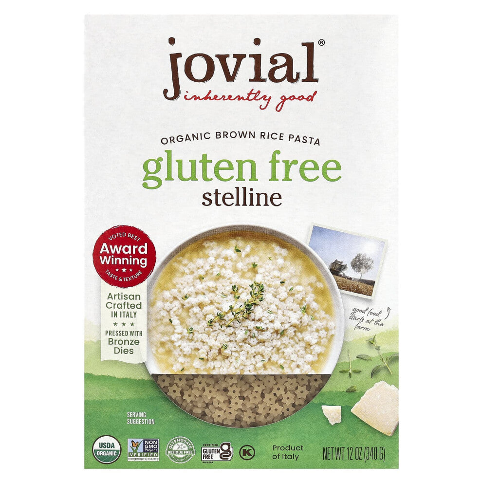 Jovial, Organic Brown Rice Pasta, Stelline, 12 oz (340 g)