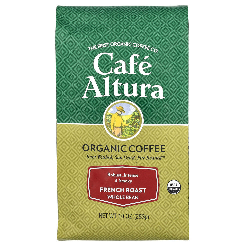 Cafe Altura, Organic Coffee, Whole Bean, French Roast, 10 oz (283 g)