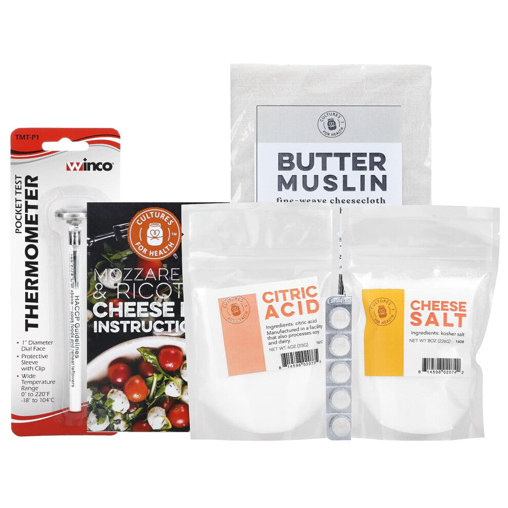 Cultures for Health, Cheese Kit, Mozzarella & Ricotta, 1 Kit