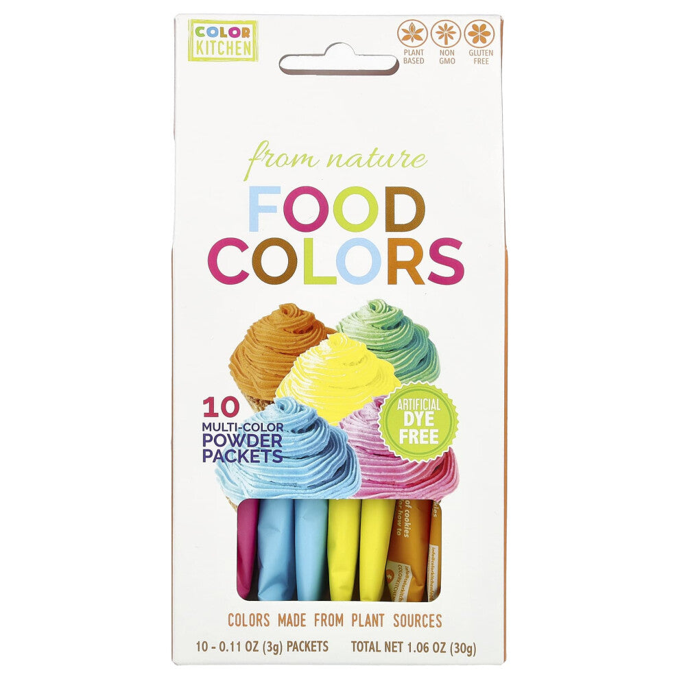 ColorKitchen, Food Colors From Nature, Multi-Color, 10 Color Packets, 0.11 oz (3 g) Each