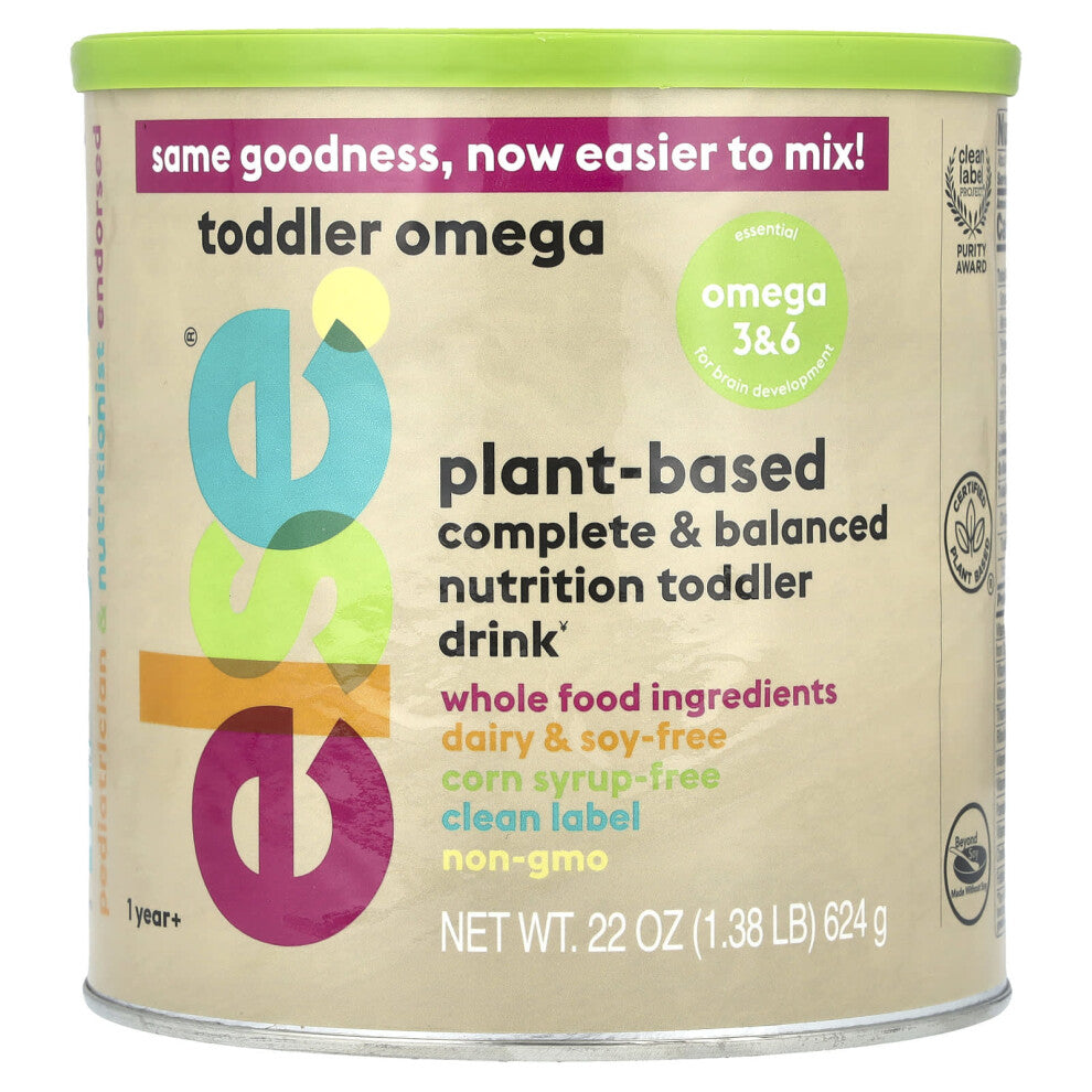 Else, Toddler Omega, Plant-Based Complete & Balanced Nutrition, 12+ Months, 1.38 lb (624 g)