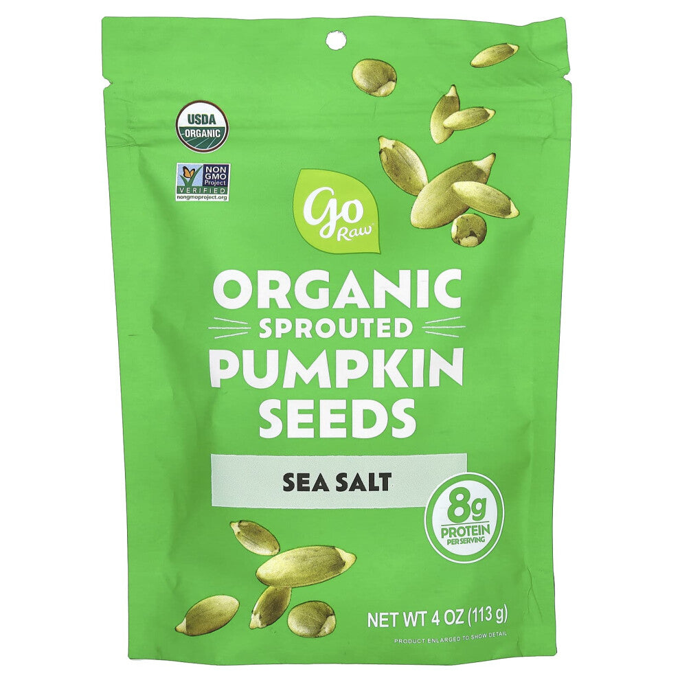 Go Raw, Organic Sprouted Pumpkin Seeds, Sea Salt, 4 oz (113 g)