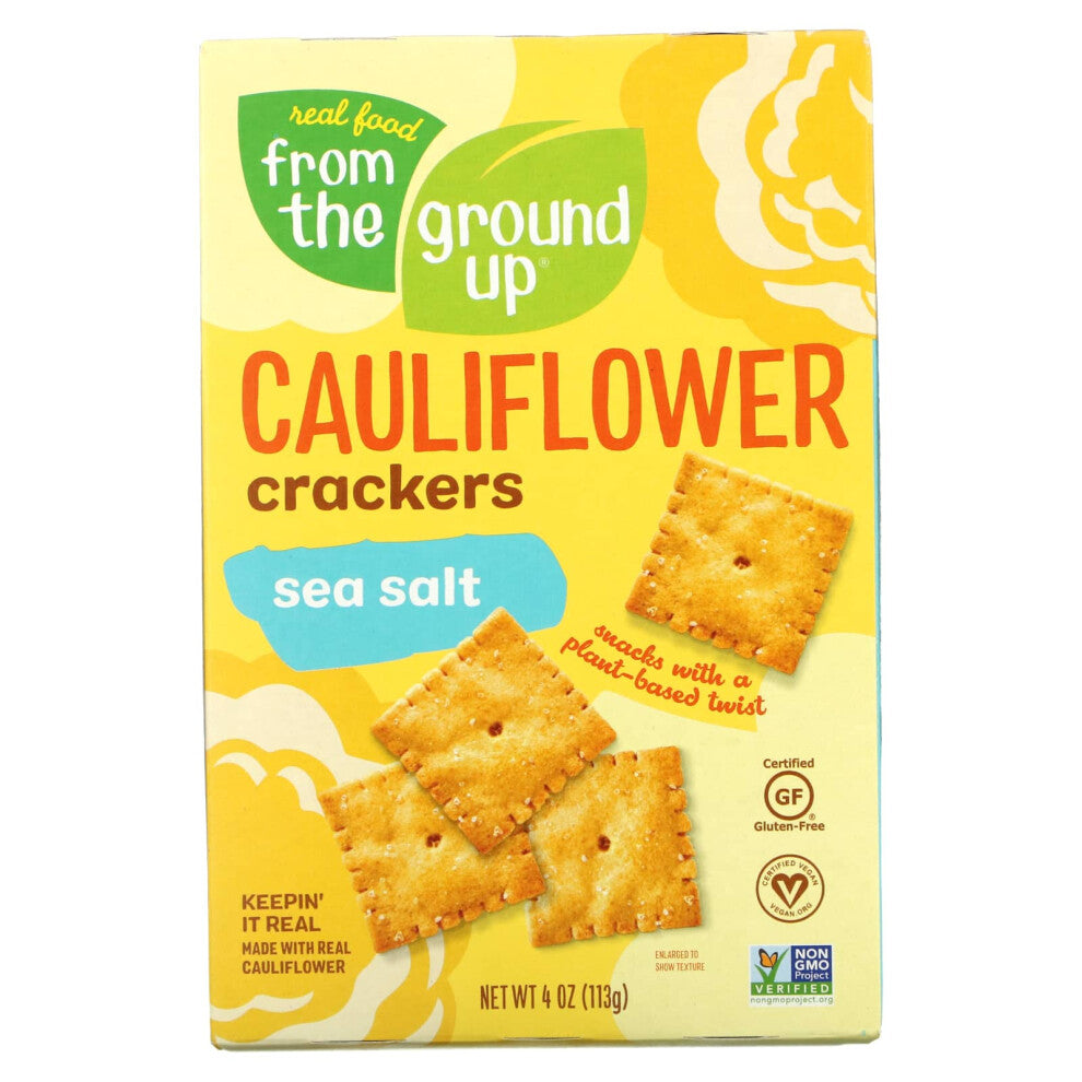 From The Ground Up, Cauliflower Crackers, Sea Salt, 4 oz (113 g)