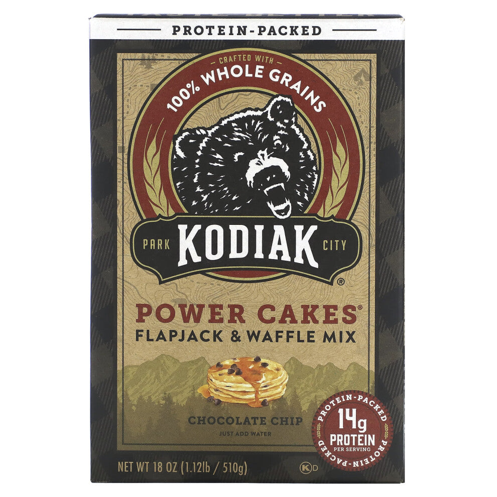 Kodiak Cakes, Power Cakes, Flapjack & Waffle Mix, Chocolate Chip, 18 oz (510 g)