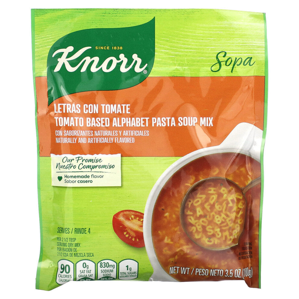 Knorr, Tomato Based Alphabet Pasta Soup Mix, 3.5 oz (100 g)