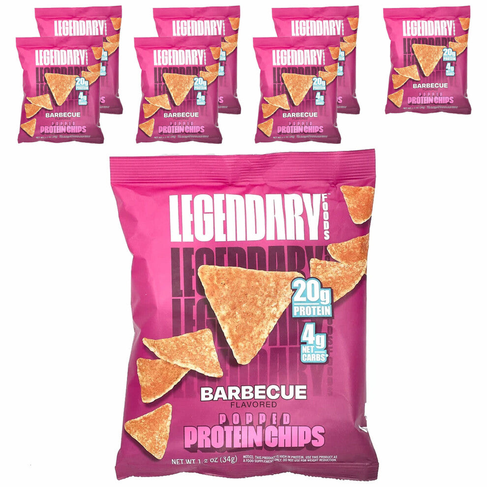 Legendary Foods, Popped Protein Chips, Barbecue, 7 Bags, 1.2 oz (34 g) Each
