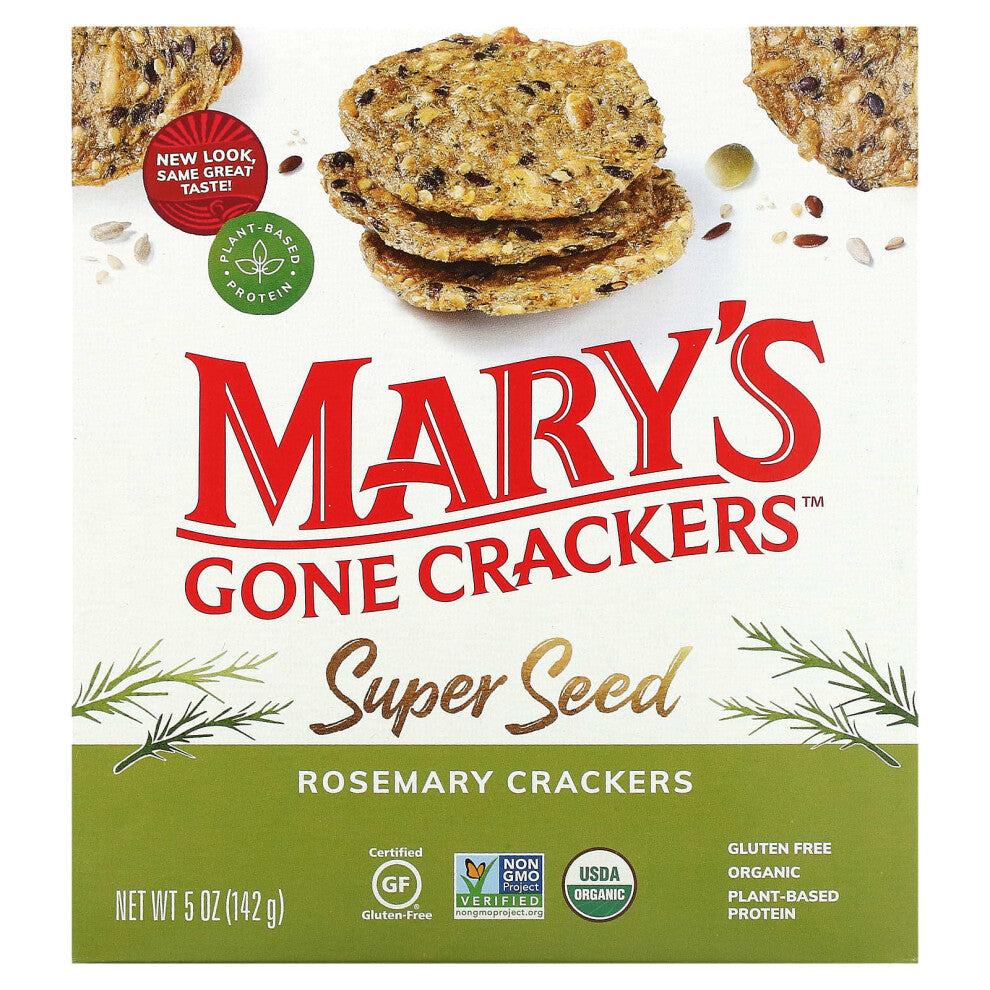 Mary's Gone Crackers, Super Seed Crackers, Rosemary, 5 oz (141 g)