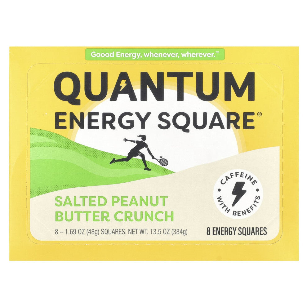 Quantum Energy Square, Salted Peanut Butter Crunch, 8 Squares, 1.69 oz (48 g) Each
