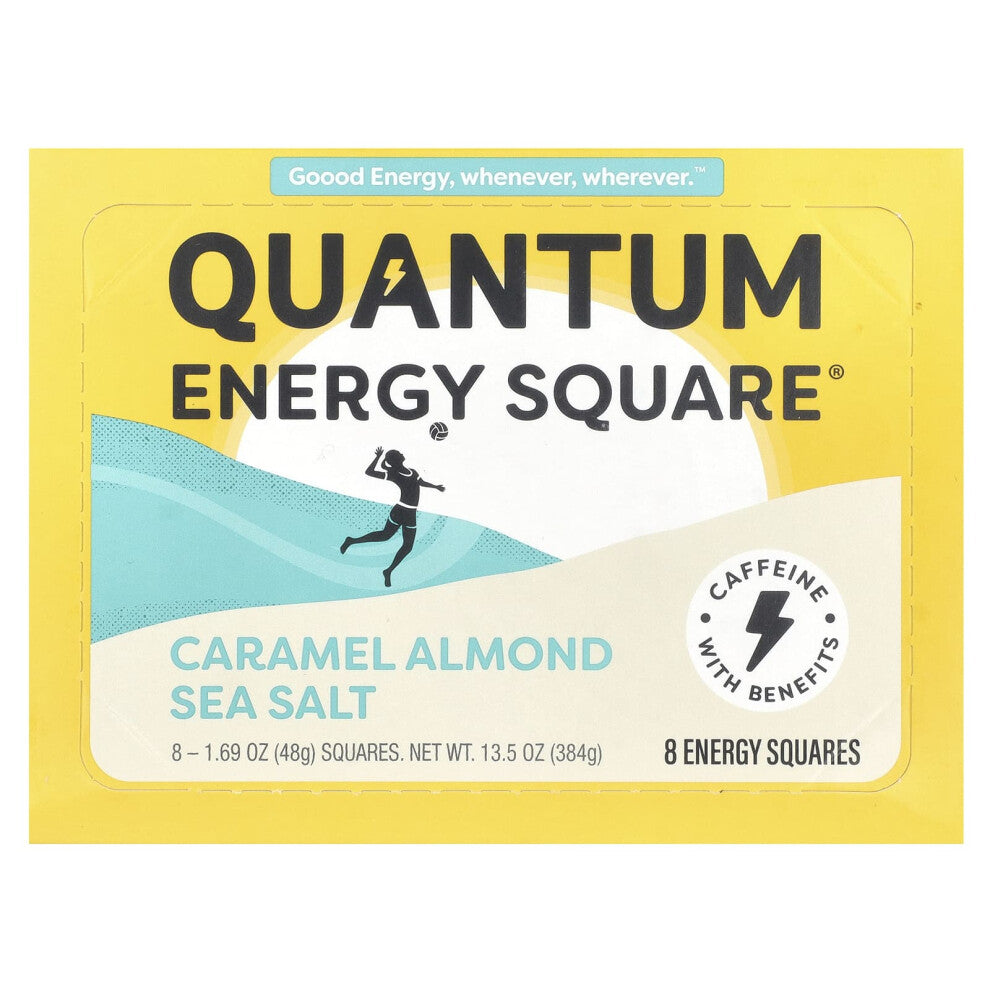 Quantum Energy Square, Caramel Almond Sea Salt, 8 Squares, 1.69 oz (48 g) Each